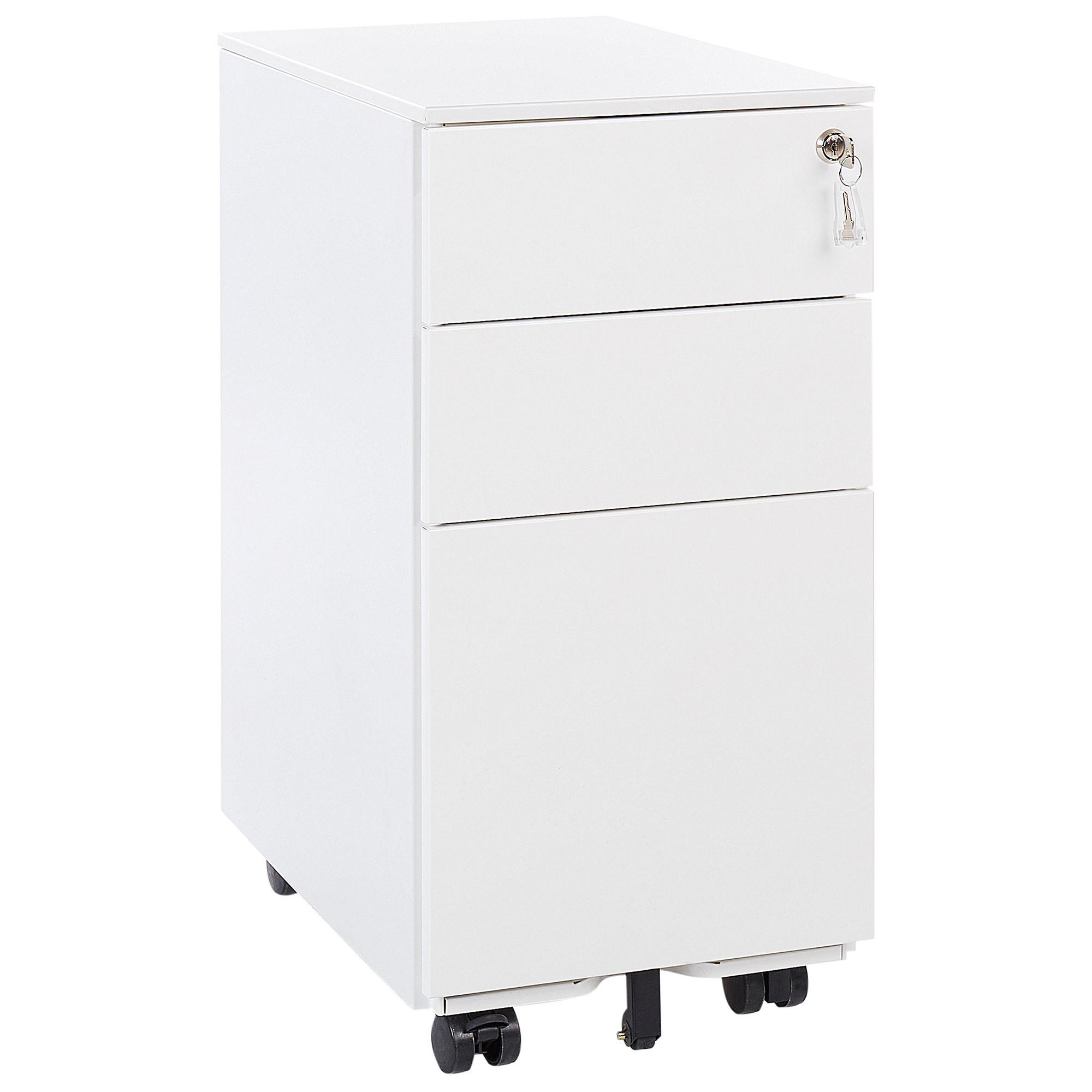 BÜROSCHRANK Metall Weiß Bolsena - Weiß, Metall (30/60/45cm) - Beliani
