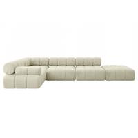 ECKSOFA modulares Sofa Felto-L2 - 380x190x70 cm Beige Velours - Beige, Holzwerkstoff/Textil (380/190cm) - ALTDECOR