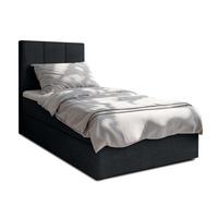 BOXBETT MEREA 80x200 cm mit Bettkasten und Matratze - Schwarz + TOPPER - Schwarz, Holz/Holzwerkstoff (80/200cm) - AX Living