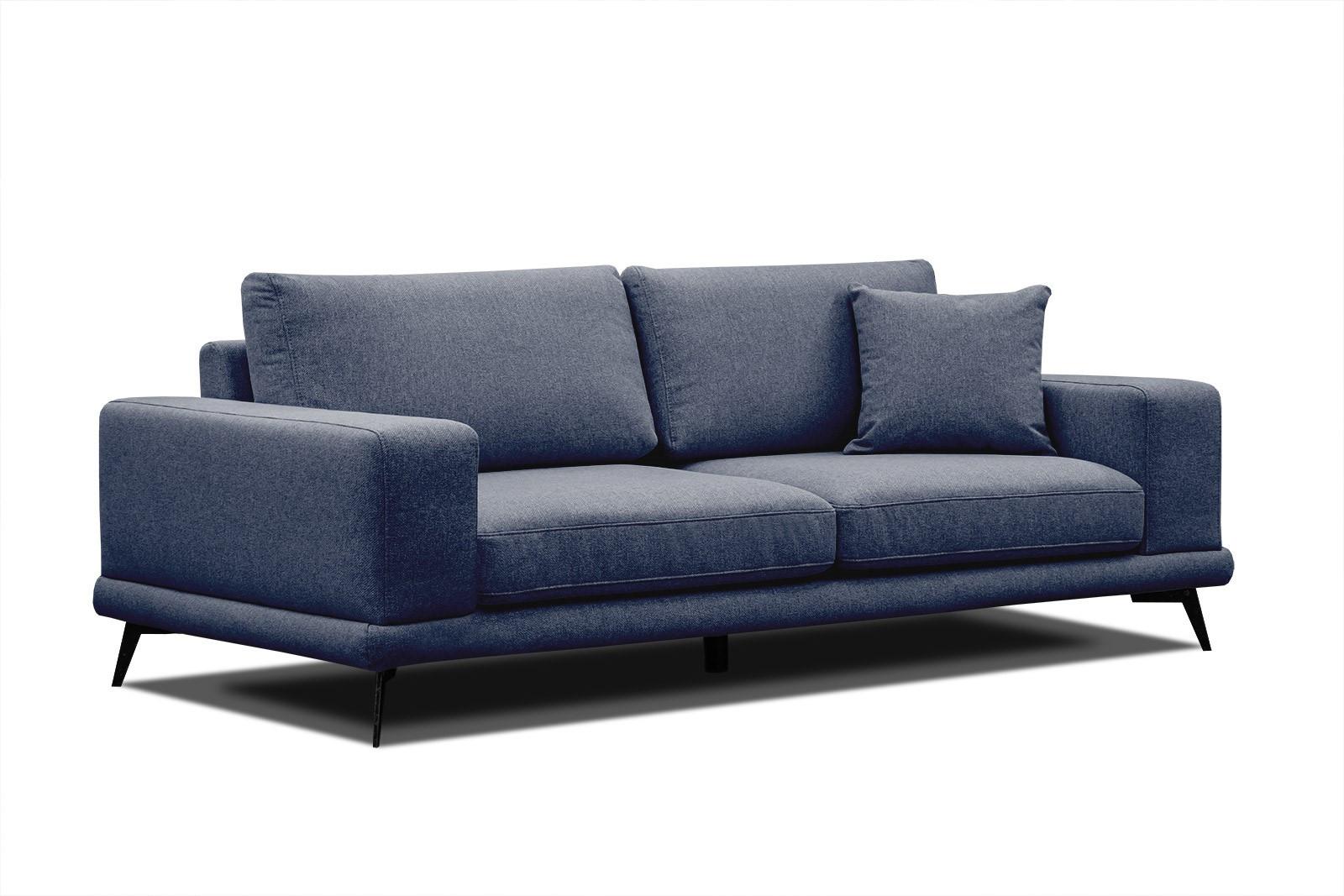 SOFA MEDIOLANE 3-Sitzer, dunkelblau - Dunkelblau, Holzwerkstoff/Textil (233/87/96cm) - Wozimo