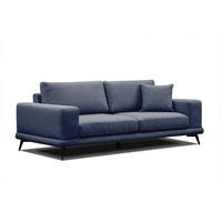SOFA MEDIOLANE 3-Sitzer, dunkelblau - Dunkelblau, Holzwerkstoff/Textil (233/87/96cm) - Wozimo