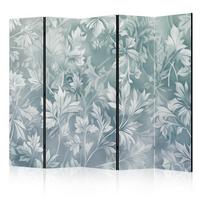 PARAVENT 5-tlg 225x172 cm Blätter Ornamente - Blau, Holz/Textil (225/172/3cm) - Muralo