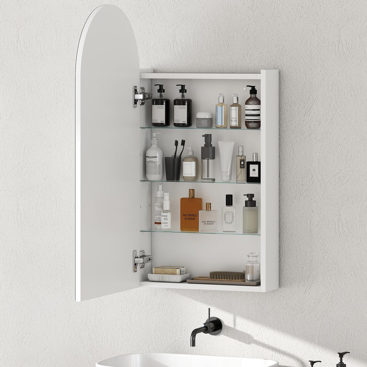 SPIEGELSCHRANK MDF Weiß - Weiß, Glas/Holzwerkstoff (12/80/40cm) - HOMCOM