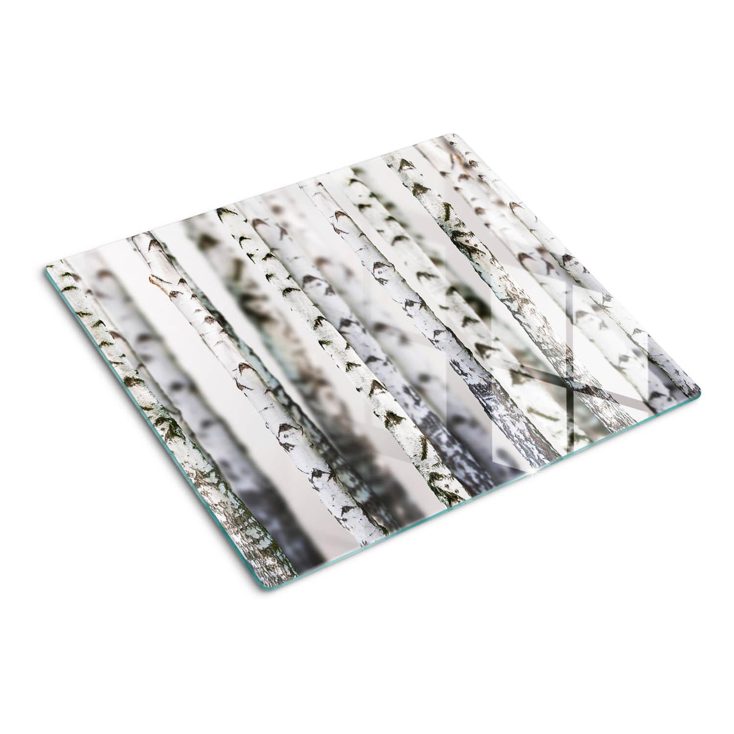 GLASPLATTE 60x52 cm Birkenstämme - Weiß, Glas (60/0.4/52cm) - TULUP