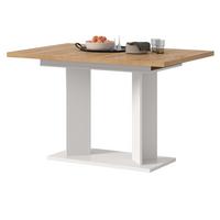 ESSTISCH Eiche Artisan, weiß 120 - 160 x 80 cm, Küchentisch ausziehbar - Eiche Artisan/Weiß, Holzwerkstoff (80/120/76cm) - Inn.Furn