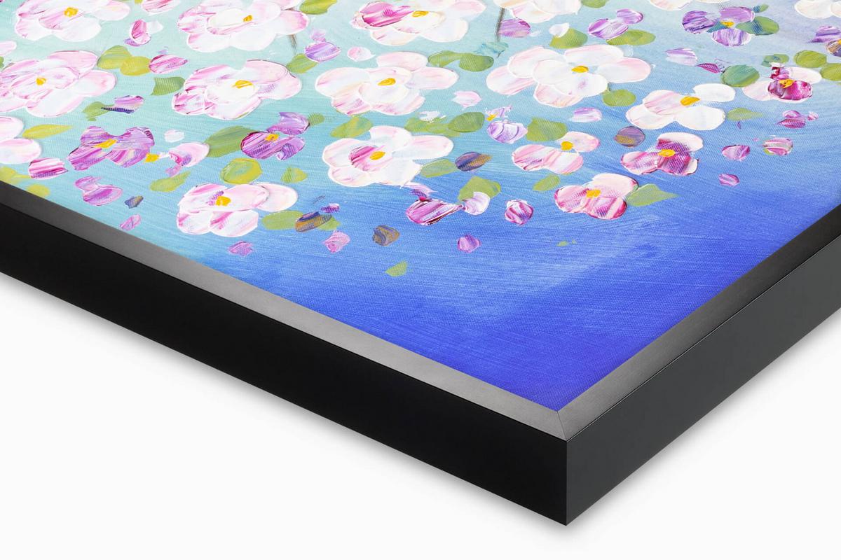 ACRYLBILD HANDGEMALT 120/60 cm - Blau/Pink, Holz/Textil (120/60cm) - KUNSTLOFT
