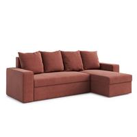 ECKSOFA L Form Climpy Rostorange 242/145/98 cm – mit Schlaffunktion und Bettkasten - Schwarz/Kupferfarben, Kunststoff/Textil (242/145cm) - AX Living