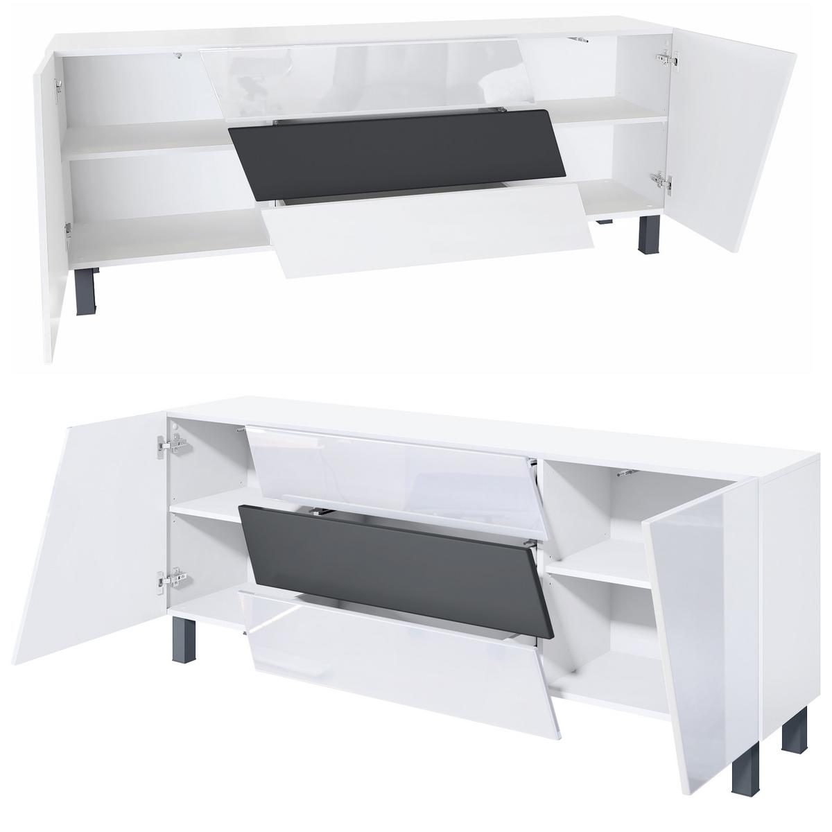 SIDEBOARD Houston Schwarz matt - Schwarz, Holzwerkstoff (178/69.5/38.5cm) - Vladon