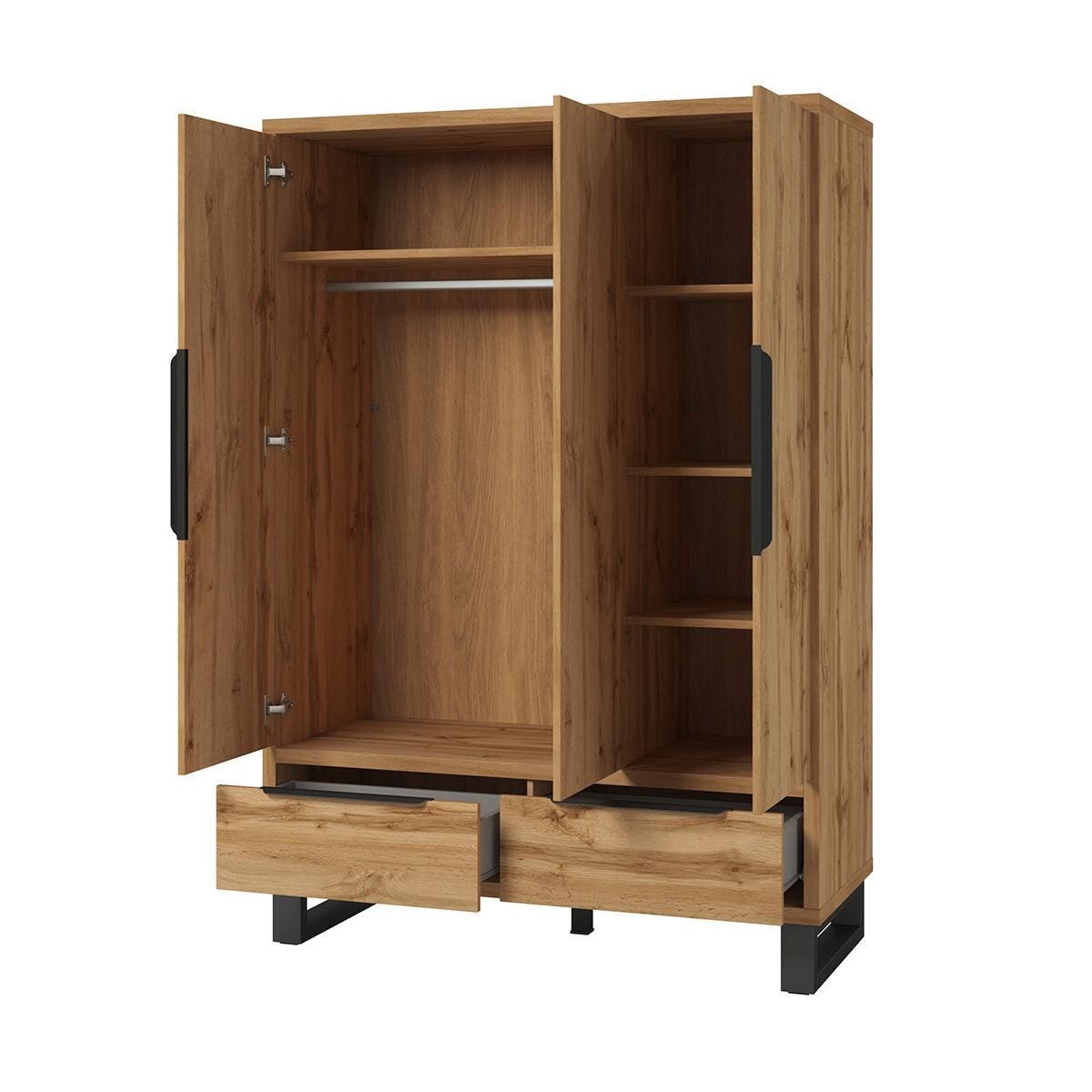 SCHRANK 3 Türen Eden Holz - Braun, Holzwerkstoff (145/210.3/60cm) - Petits-meubles