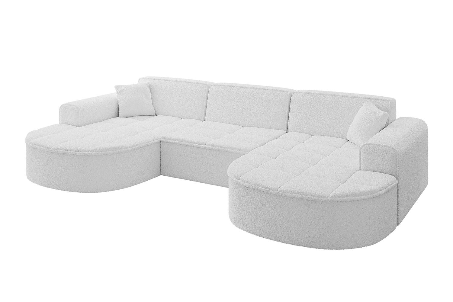 WOHNLANDSCHAFT TARO-U1 - 303x171x79,5 cm Weiß - Weiß, Holzwerkstoff/Textil (303/79.5/171cm) - ALTDECOR
