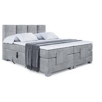 BOXSPRINGBETT elektrisch verstellbar mit 2 Matratzen H4/Taschenfederung ROKS EL 160 x 200 Hellgrau - Hellgrau, Holzwerkstoff (167/200cm) - ALTDECOR