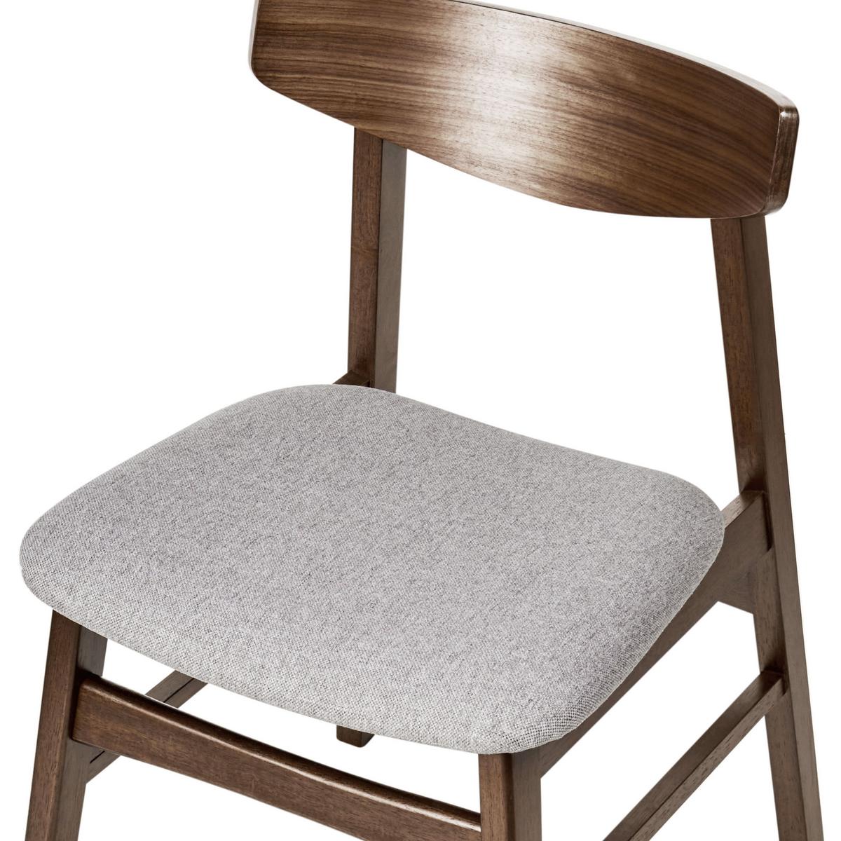 ESSZIMMERSTUHL 2er-Set Holz Braun/Grau Smiley - Hellgrau, Holz (48/75/52cm) - Beliani