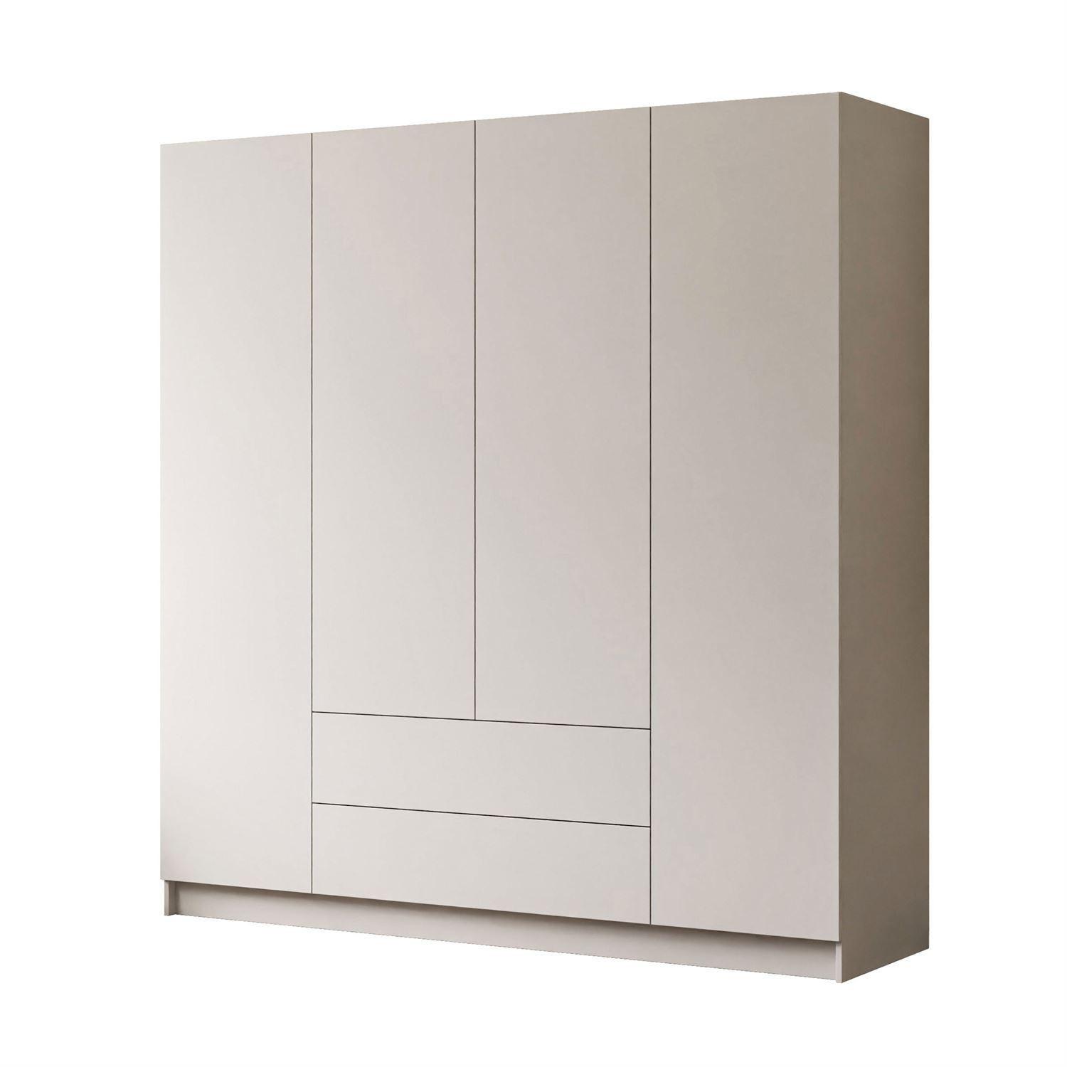 KLEIDERSCHRANK AUREL 4D2SZ mit Schubladen - Kaschmir, Holzwerkstoff (200/200/57cm) - Lookway