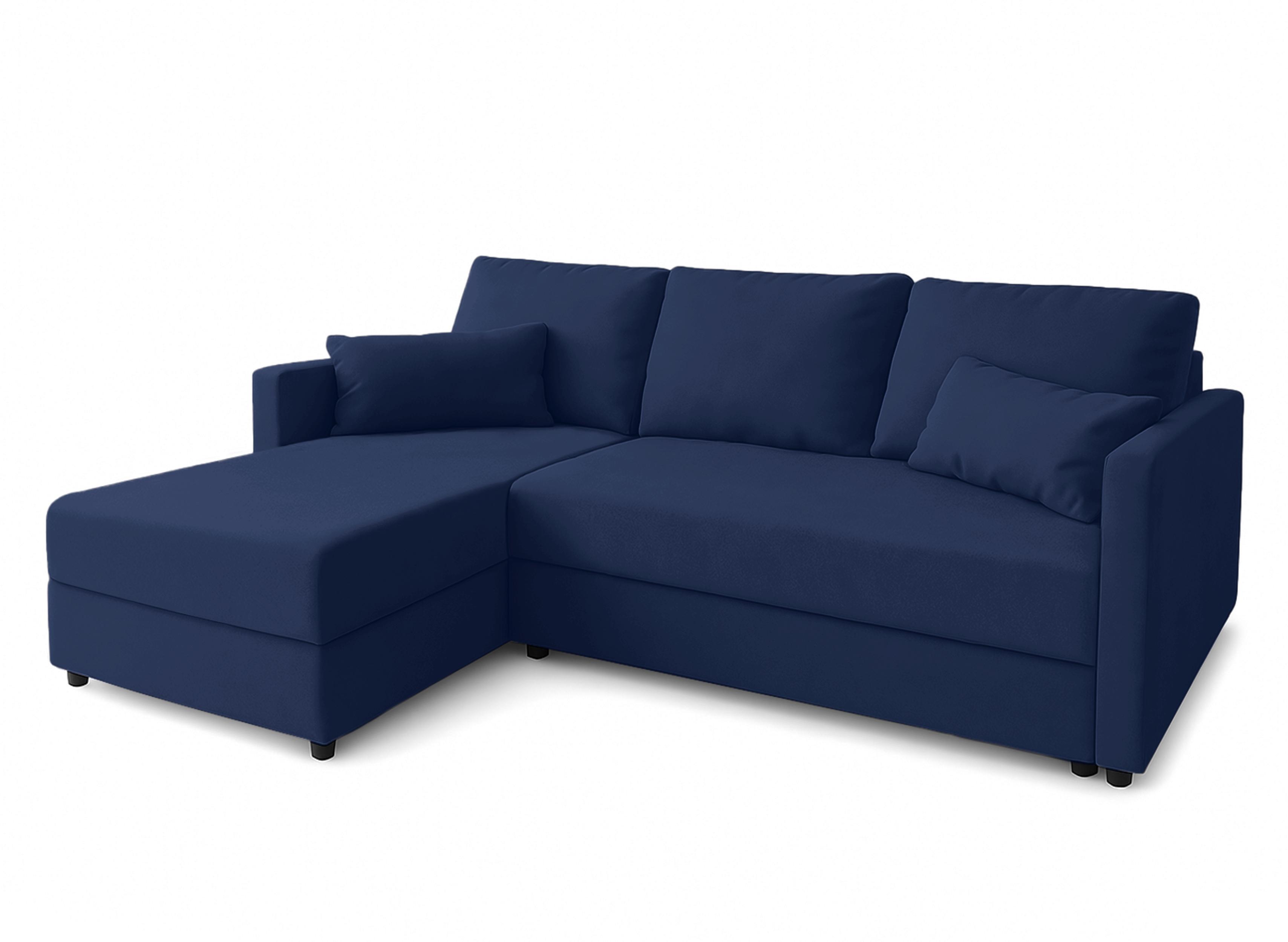 ECKSOFA L Form Dolceo Blau 226/140/78 cm – Schlaffunktion Universell Rechts Links - Blau/Schwarz, Kunststoff/Textil (226/140cm) - AX Living