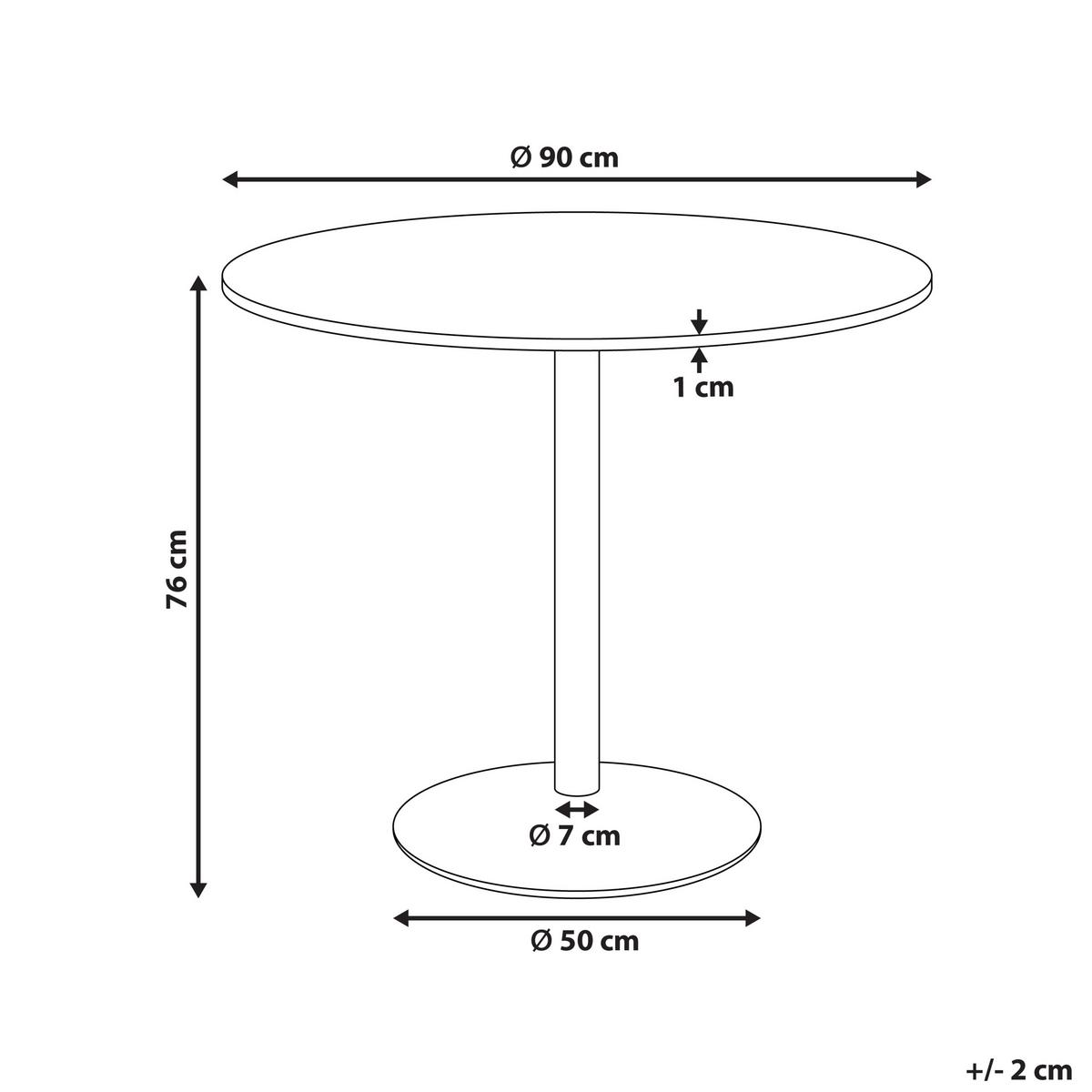 ESSTISCH Helle Eiche 90/90 cm Tino - Hellbraun, Holzwerkstoff (90/90/76cm) - Beliani