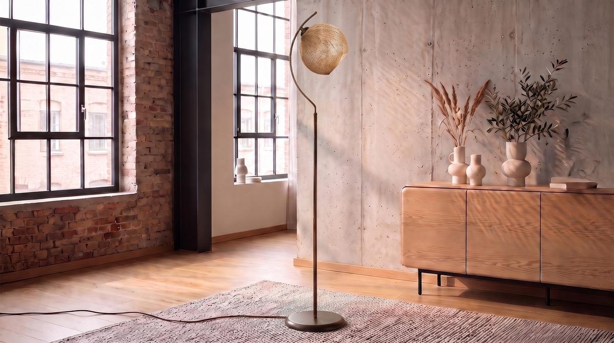 STEHLAMPE VESUVIA Gold Metall - Goldfarben, Metall (30/30/165cm) - KAWOLA