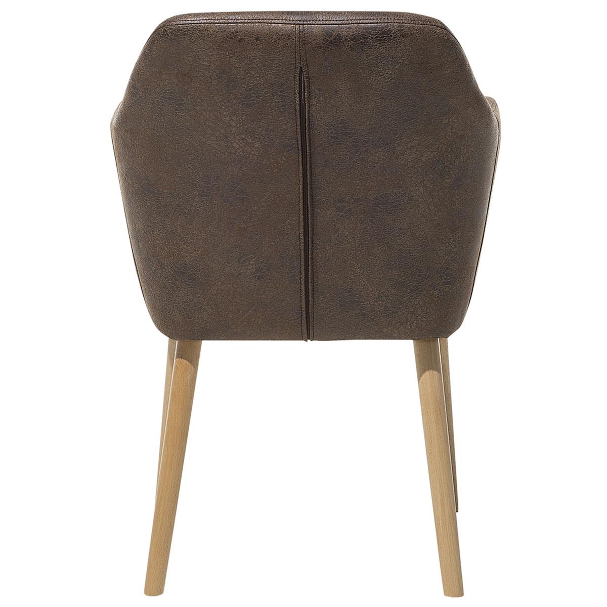 ESSZIMMERSTUHL Kunstleder Braun Yorkville - Dunkelbraun, Holz/Textil (56/82/62cm) - Beliani