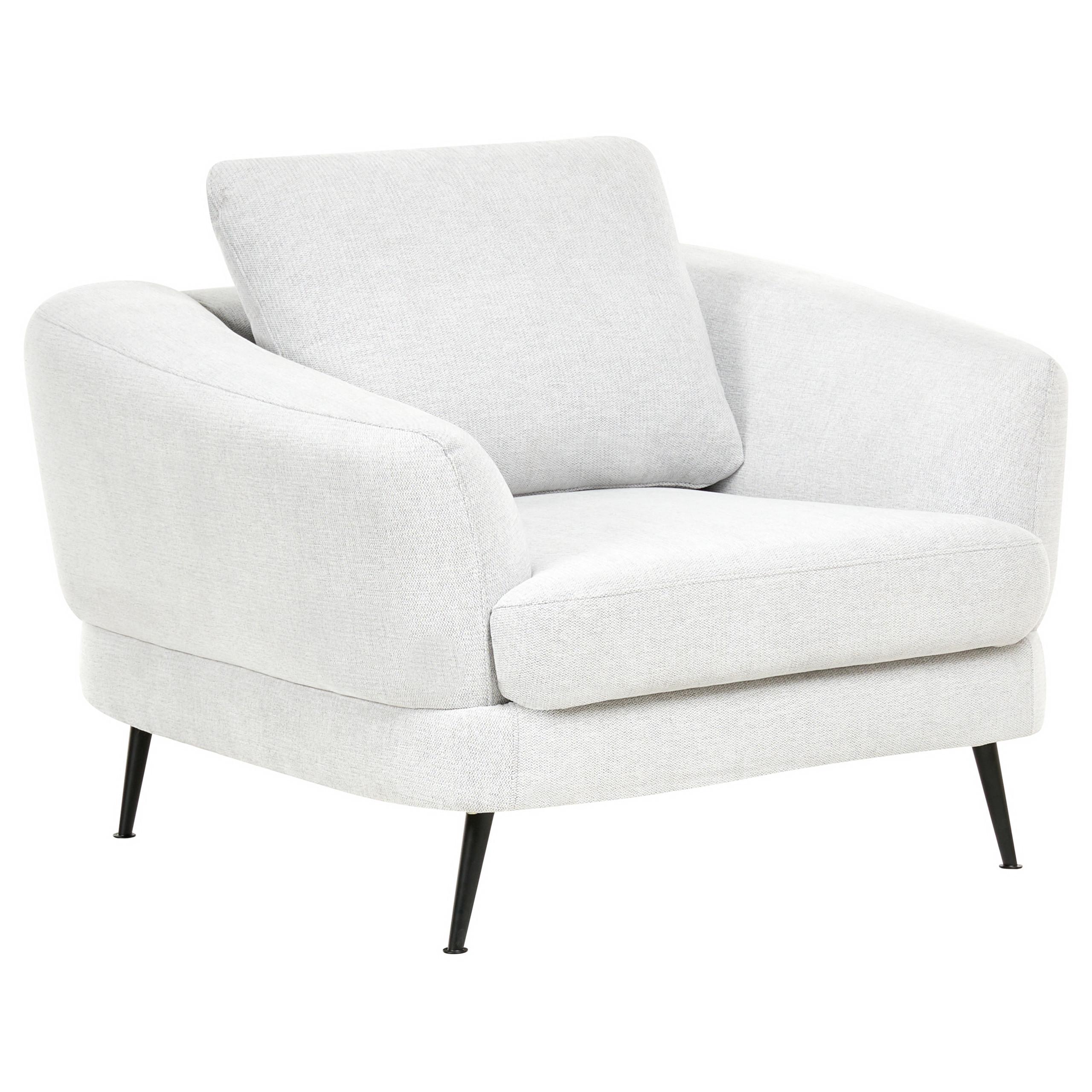 SESSEL Stoff Cremeweiß Kjaer - Creme/Schwarz, Textil (100/100/100cm) - Beliani