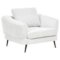 SESSEL Stoff Cremeweiß Kjaer - Creme/Schwarz, Textil (100/100/100cm) - Beliani