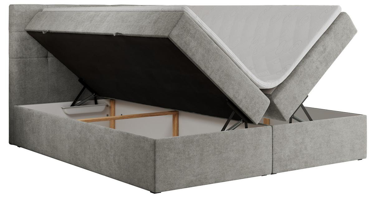 BOXBETT CENTO 120/200 Hellgrau Strukture - H3 - Hellgrau, Holz/Textil (120/200cm) - MKS