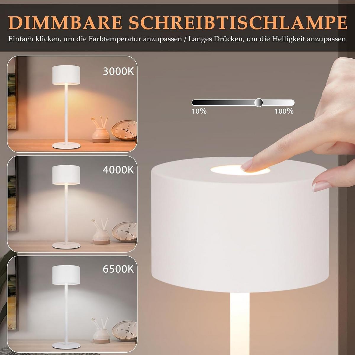TISCHLAMPE Moorfinr 9/9/25 cm (2er-set) - Weiß, Kunststoff/Metall (9/9/25cm) - ZMH