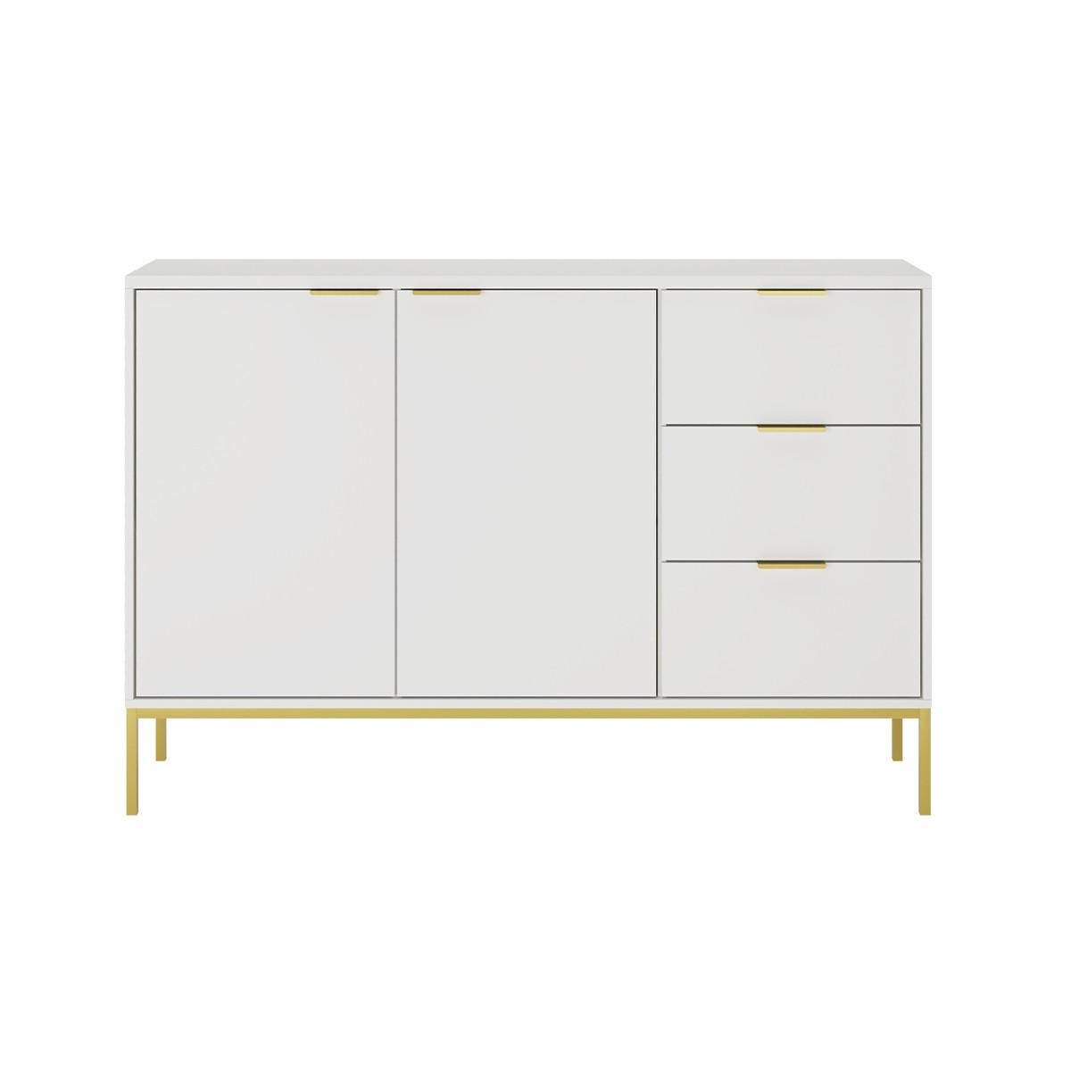 SIDEBOARD Seattle Weiß - Goldfarben/Weiß, Holzwerkstoff (150/100.4/40cm) - Petits-meubles