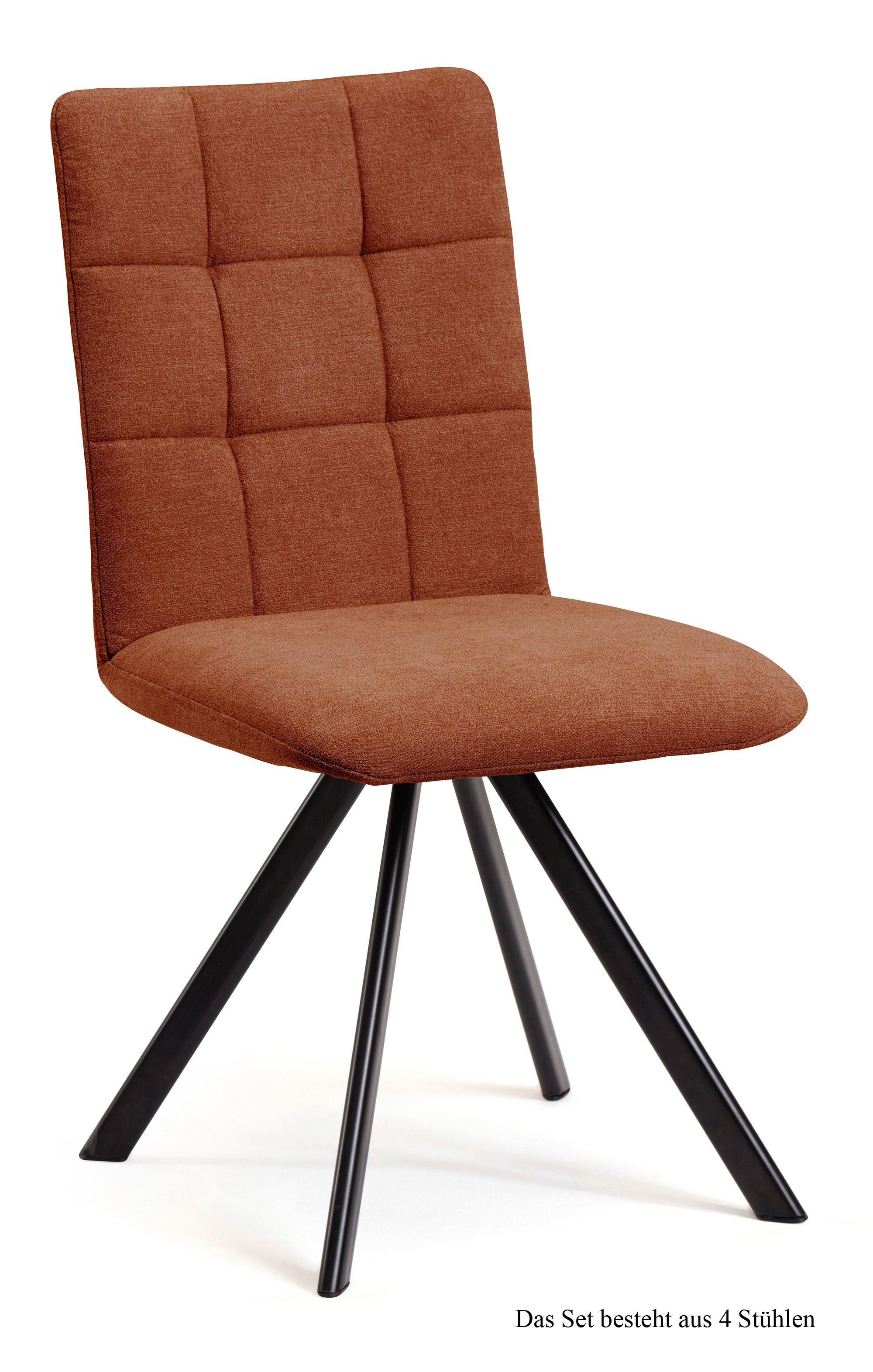 ESSZIMMERSTUHL drehbar (4er-Set) Despa 47x91x60 Schwarz/Cognac - Cognac/Schwarz, Kunststoff (60/91/47cm) - 58aufmkessel