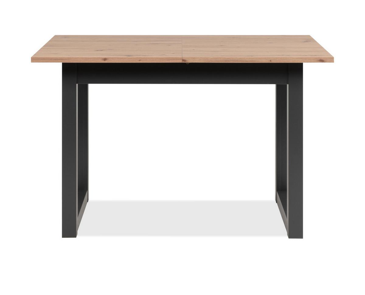 ESSTISCH Eiche Artisan, grau 120/160 cm, Küchentisch ausziehbar - Anthrazit/Eiche Artisan, Holzwerkstoff (90/160/75cm) - Furn.Design