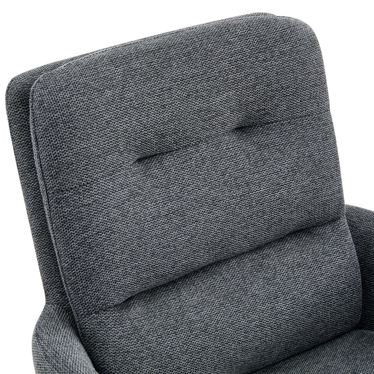 ESSZIMMERSTUHL 2er set stoff leinenoptik gepolstert drehbar metallgestell - Dunkelgrau, Textil (55/85/50cm) - Urban Meuble