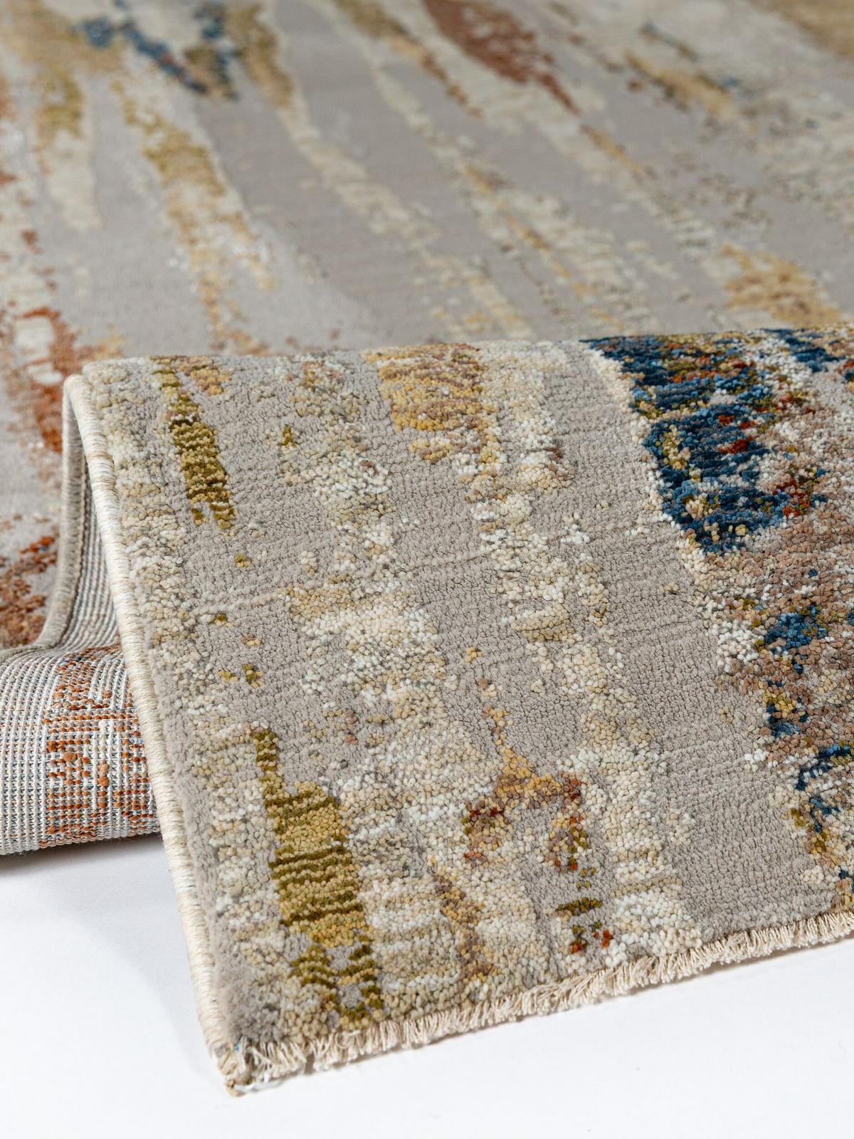 KURZFLORTEPPICH, mit Fransen, BLENG, Farbstriche, Beige-Multicolor, 120 x 160 cm - Beige, Textil (120/160cm) - KADIMA DESIGN