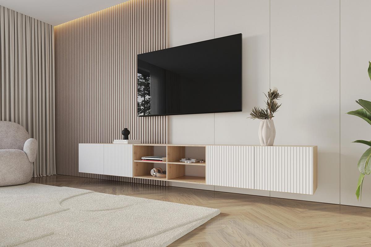 LOWBOARD NOA-2-W 3x100x40x40 cm - Artisan / Weiß - Weiß, Holzwerkstoff (300/40/40cm) - ALTDECOR
