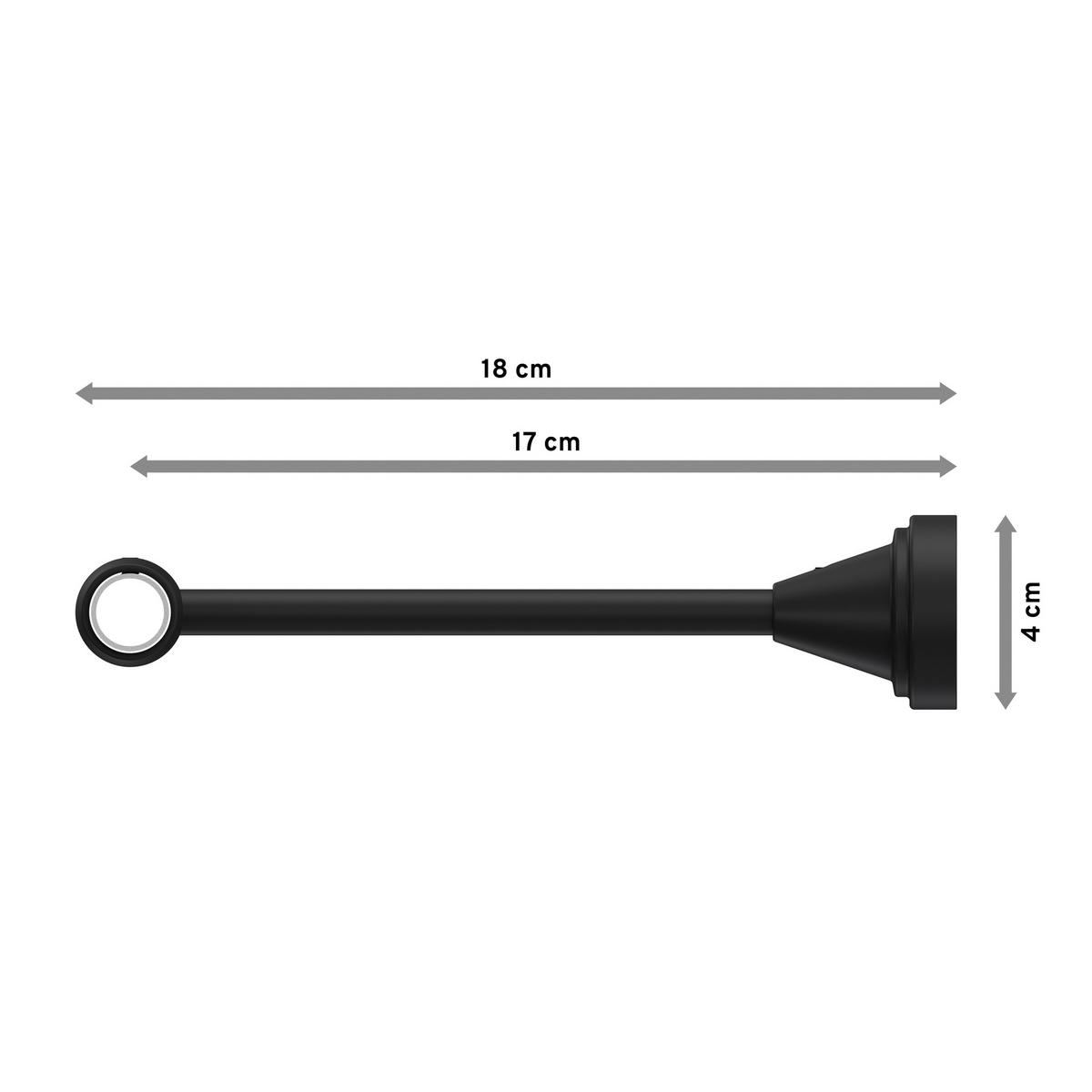 GARDINENSTANGE Primus Alessia 100 cm, 1-läufig, 16 mm Ø Schwarz - Schwarz, Metall (100cm) - INTERDECO