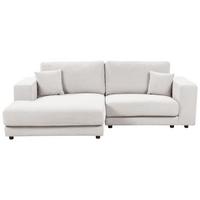 3-SITZER-ECKSOFA cremeweiß linksseitig Lofoten - Schwarz/Weiß, Textil (250/190cm) - Beliani