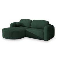 ECKSOFA AMILIA P L-S Grün Kordstoff mit Schlaffunktion - Grün, Holz (263/174cm) - MASSENO