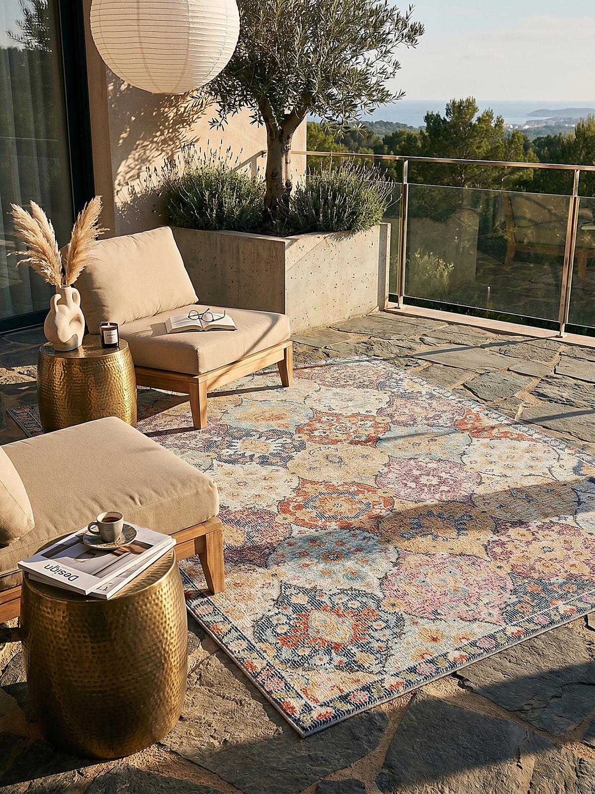 TEPPICH Outdoor Orientalisch LIMMAT Polypropylen Mehrfarbig 140 x 200 cm - Multicolor, Textil (140/200cm) - KADIMA DESIGN