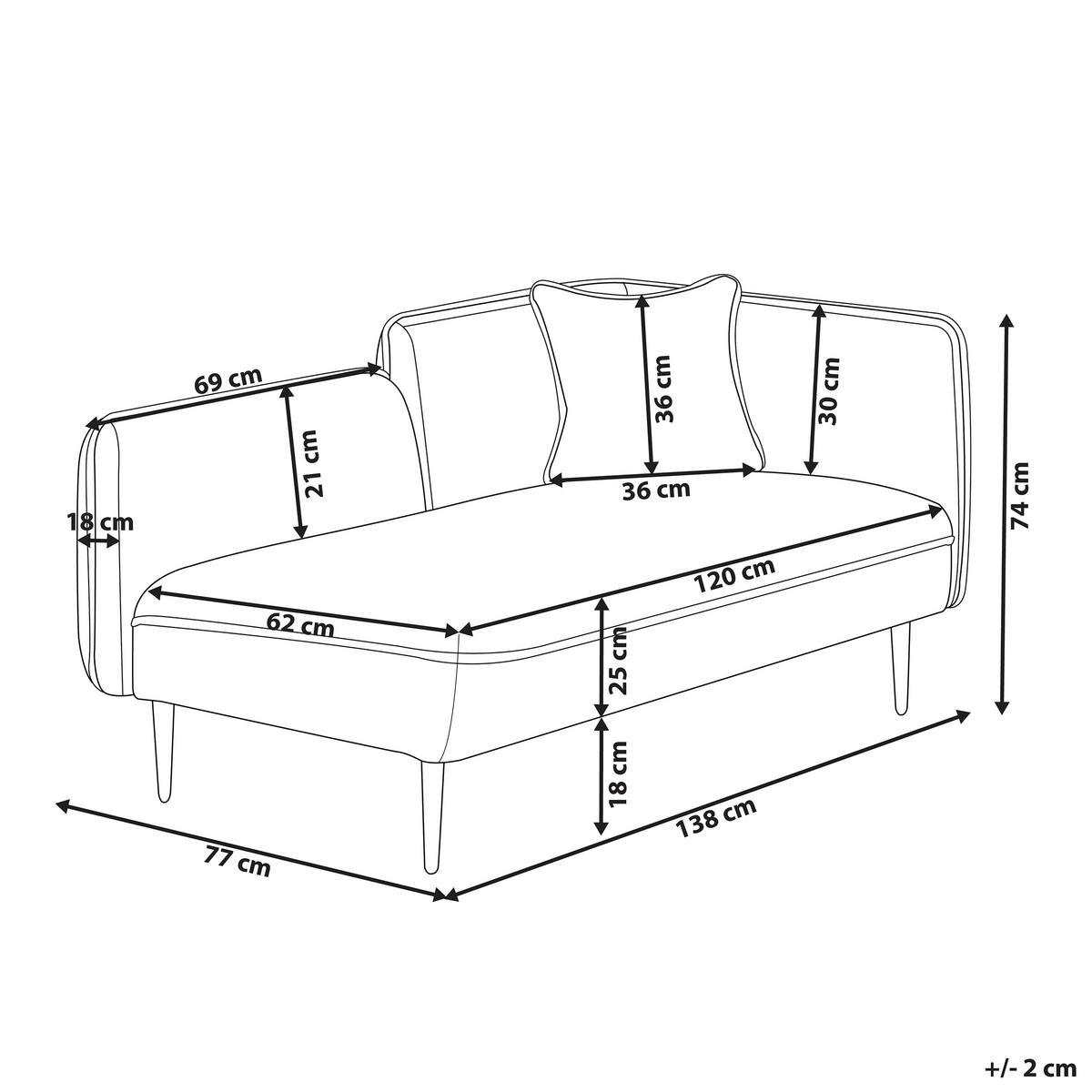 CHAISELONGUE Bouclé dunkelgrau rechtsseitig Chevannes - Schwarz/Grau, Textil (138/74/77cm) - Beliani