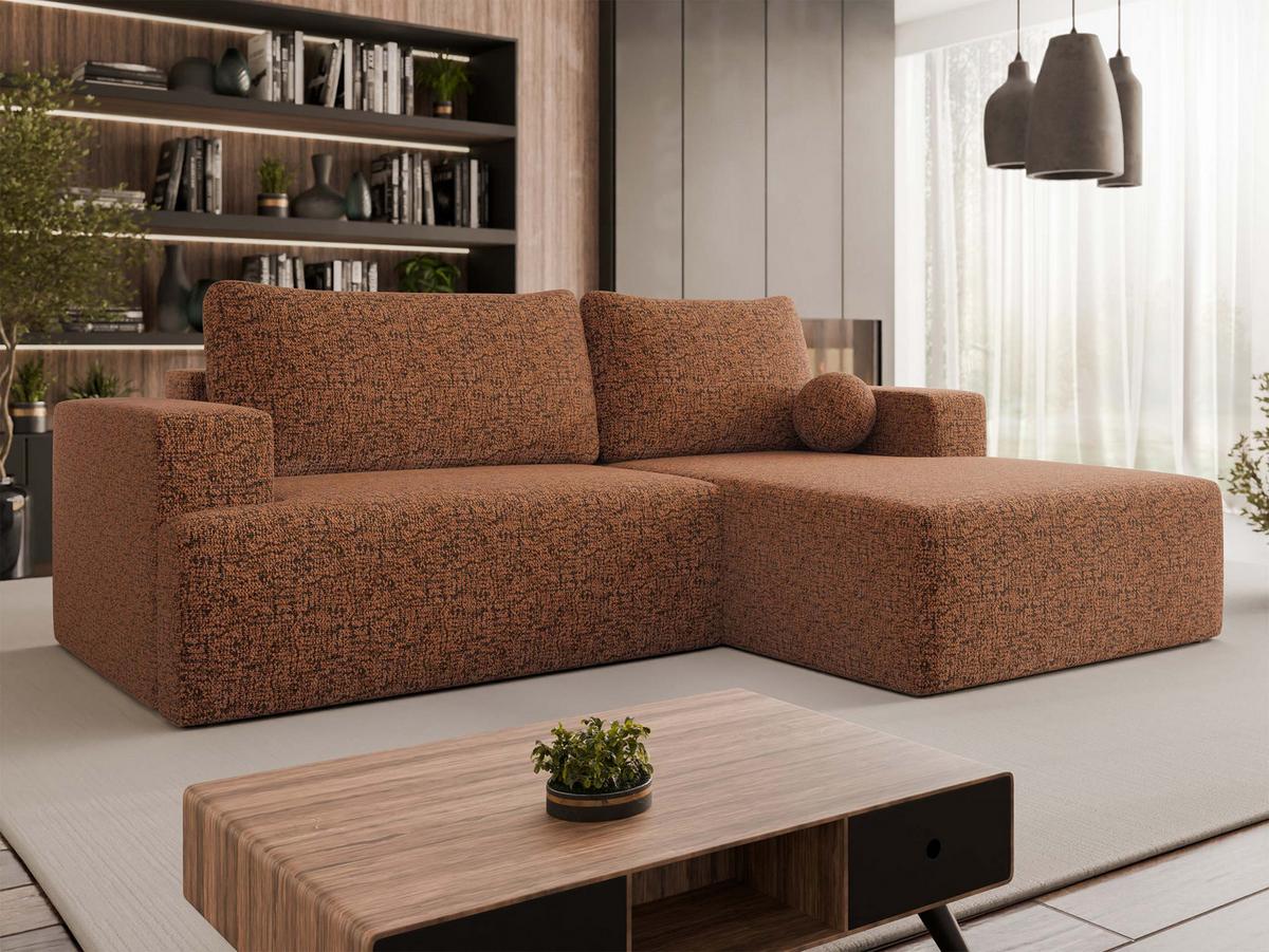 ECKSOFA Mivo, Seite: Rechts - Messingfarben/Schwarz, Holz/Kunststoff (266/163cm) - MIRJAN24