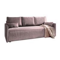 BETTSOFA MESTOR Lila Kordstoff mit Schlaffunktion - Lila, Textil (206/83/87cm) - MASSENO