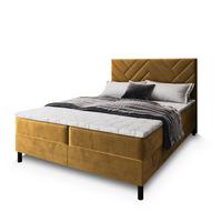 BOXBETT ROKIS 140x200 cm mit Matratze und Topper - Gelb - Gelb, Holz (140/200cm) - MASSENO
