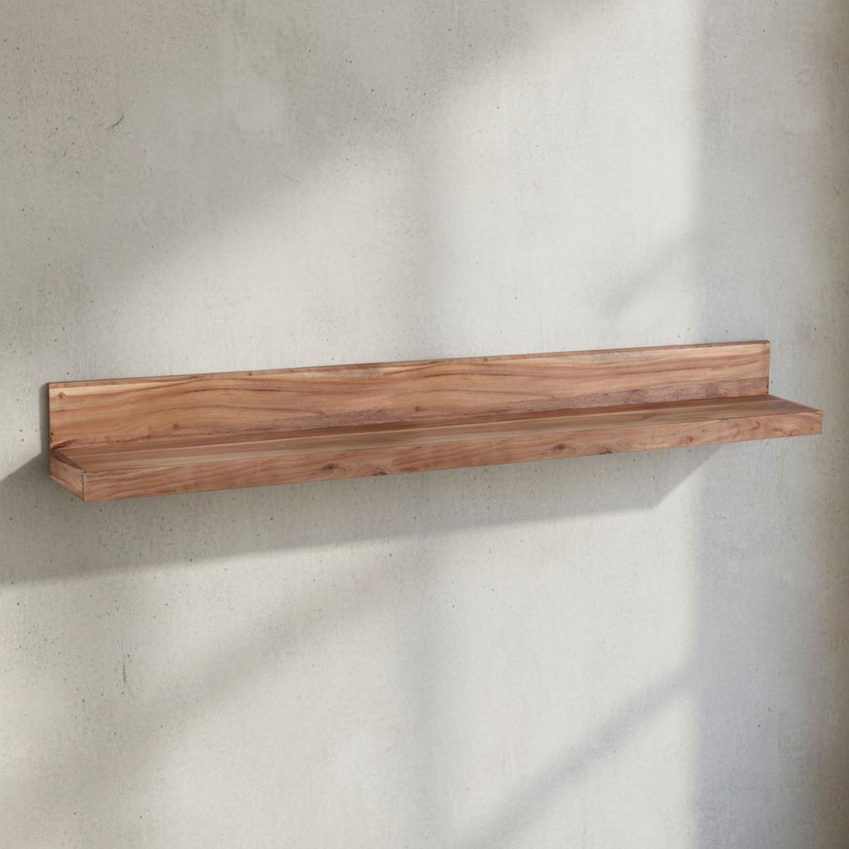 WANDREGAL MUMBAI Massivholz Hängend Landhausstil, Akazie 160x24x17 cm - Akaziefarben, Holz (160/17/24cm) - KADIMA DESIGN