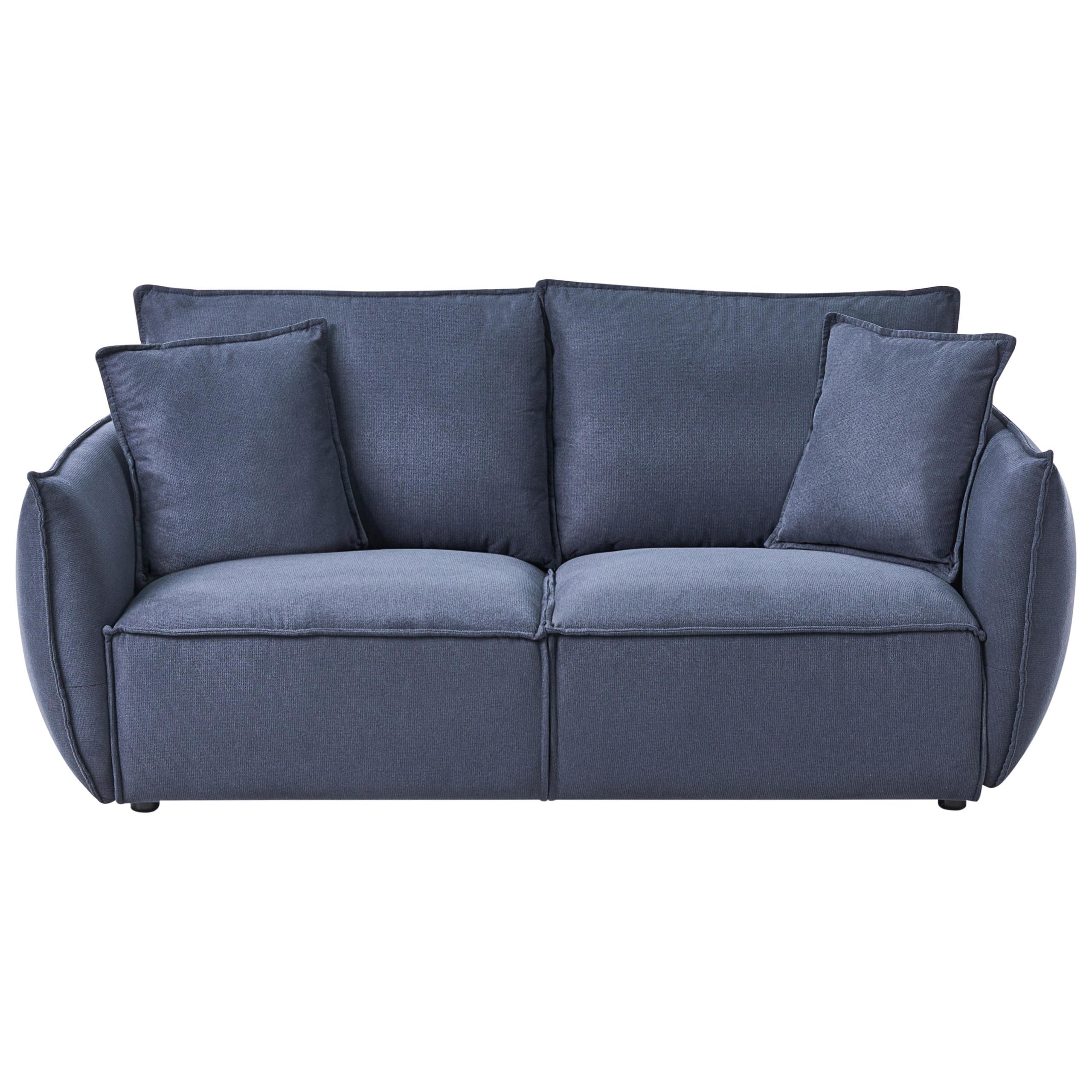 3-SITZER-SOFA Stoff Dunkelblau Kunes - Dunkelblau, Textil (190/82/92cm) - Beliani