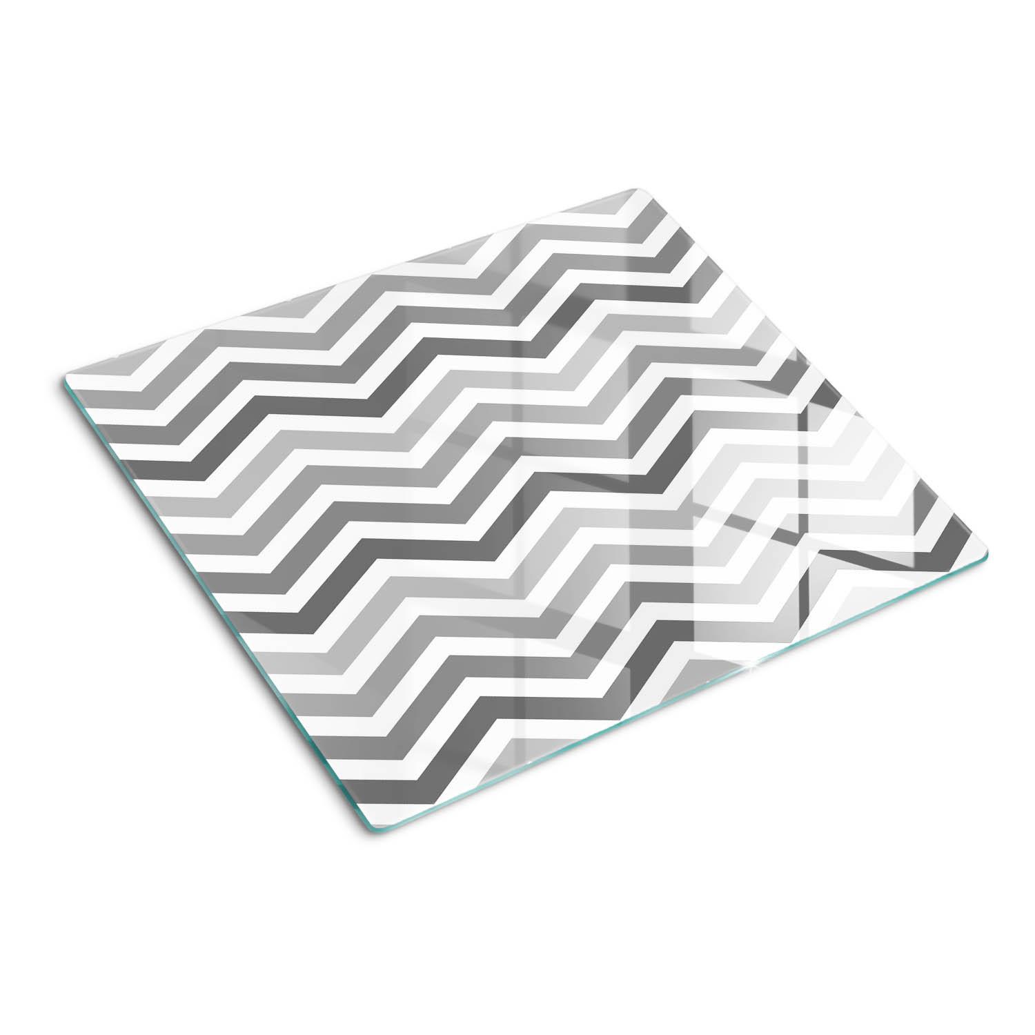 GLASPLATTE 60x52 cm Graues Zickzack - Beige, Glas (60/0.4/52cm) - TULUP