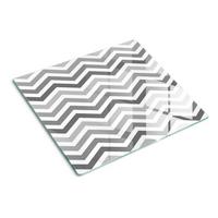 GLASPLATTE 60x52 cm Graues Zickzack - Beige, Glas (60/0.4/52cm) - TULUP