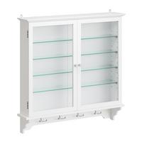 WANDSCHRANK mit Glasfront und Haken FSB114-E-W - Weiß, Holzwerkstoff/Metall (13.5/68.5/68cm) - SoBuy