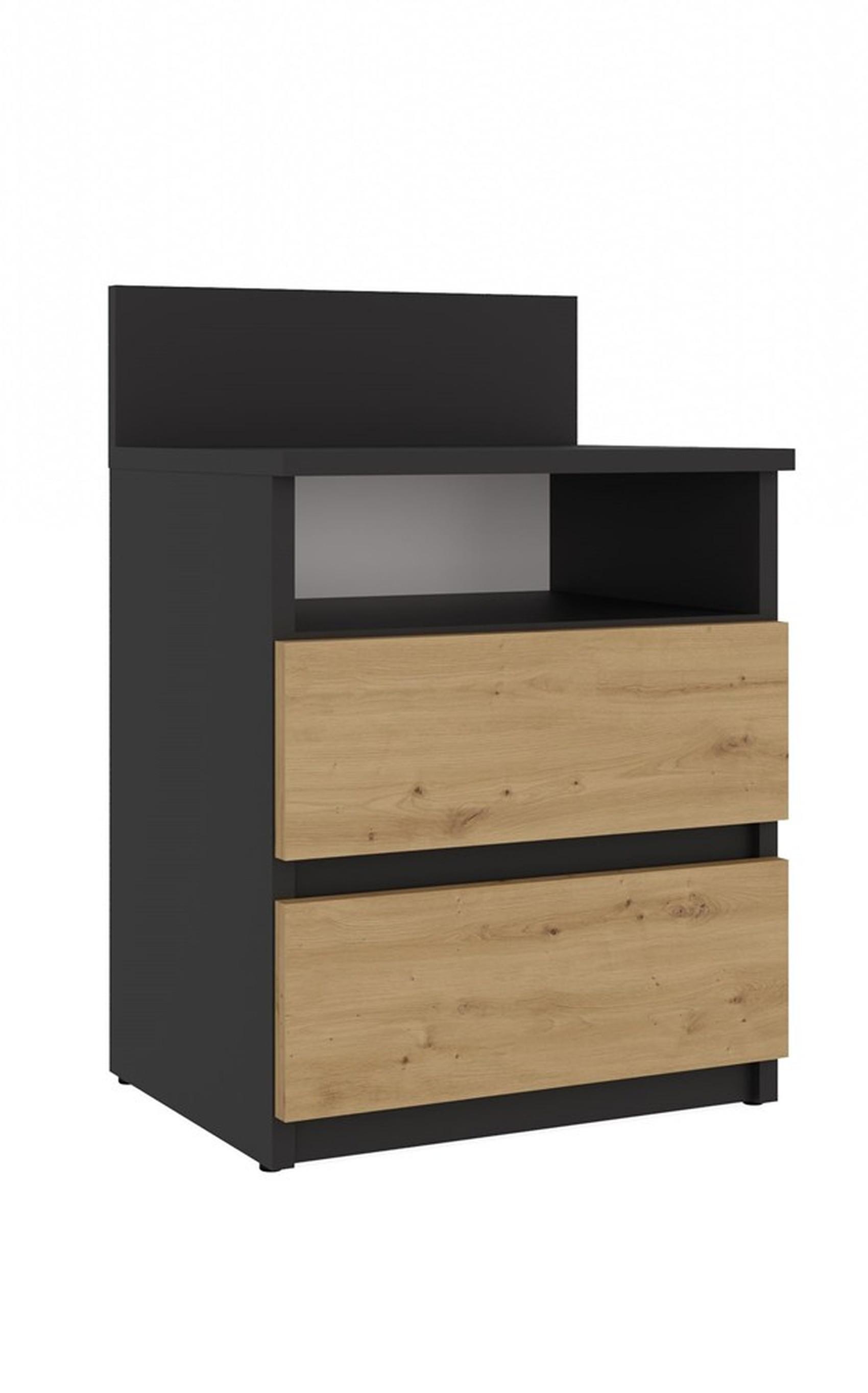 NACHTTISCH Anthrazit, Artisan 40/59/32 - Anthrazit, Holzwerkstoff (40/59/32cm) - RAUMHIRSCH FURNITURE