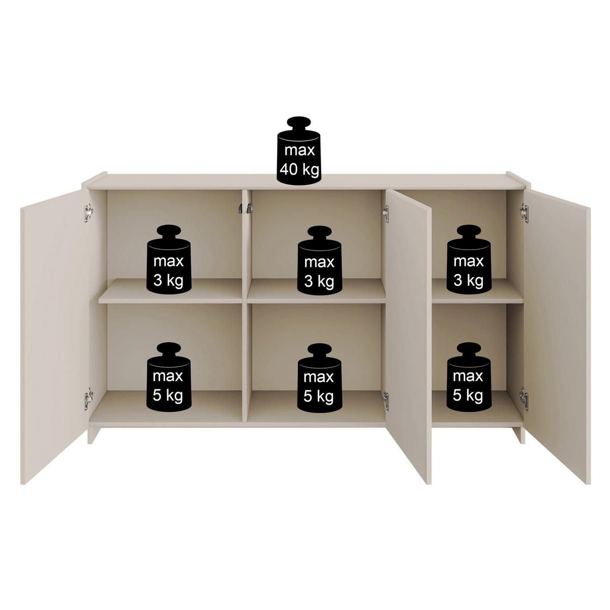 SIDEBOARD Magro Kaschmir 153 cm - Taupe, Holzwerkstoff (153.3/84/39cm) - Selsey