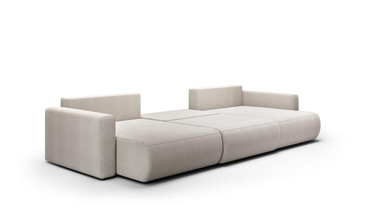 WOHNLANDSCHAFT Chaira Mit Schlaffunktion - Hellgrau, Holzwerkstoff/Textil (340/85/149cm) - Fun Möbel