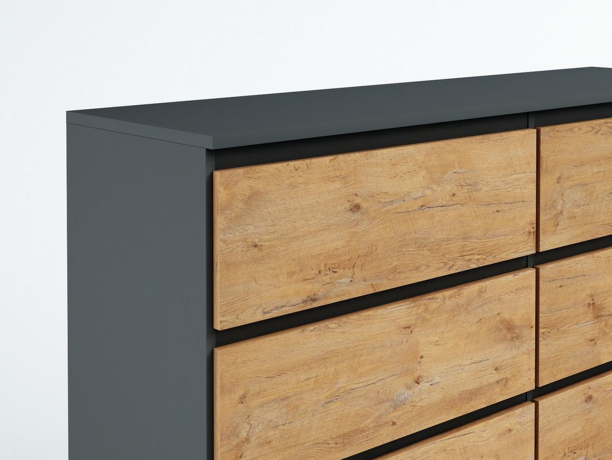 KOMMODE Anthrazit, Lancelot 120/102/39 - Anthrazit/Eiche San Remo, Holzwerkstoff (120/102/39cm) - RAUMHIRSCH FURNITURE