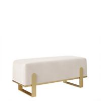 POLSTERBANK MARA 80 cm Gold / Creme ,Metallgestell - Creme, Textil/Metall (80/47/35cm) - Idohome