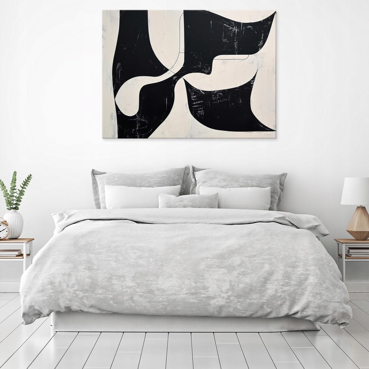 LEINWANDBILD Abstrakt Morceau Schwarz 120x80 cm - Multicolor, Holzwerkstoff (120/80cm) - Wallarena